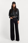 GOOD WAIST PALAZZO JEANS BLACK001