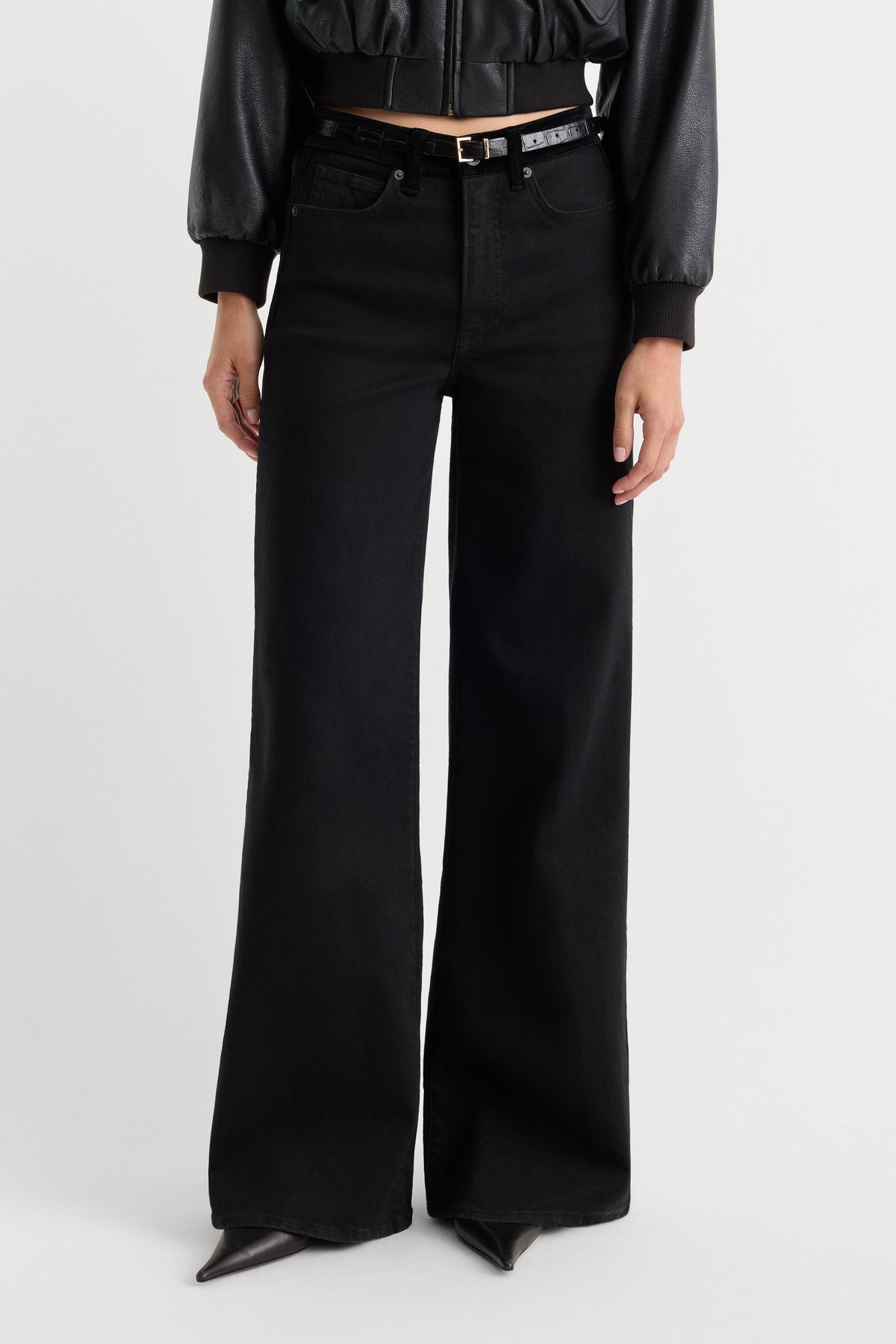 GOOD WAIST PALAZZO JEANS BLACK001