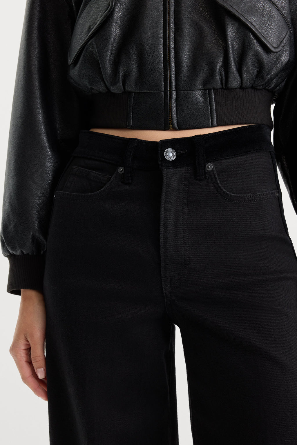 GOOD WAIST PALAZZO JEANS BLACK001