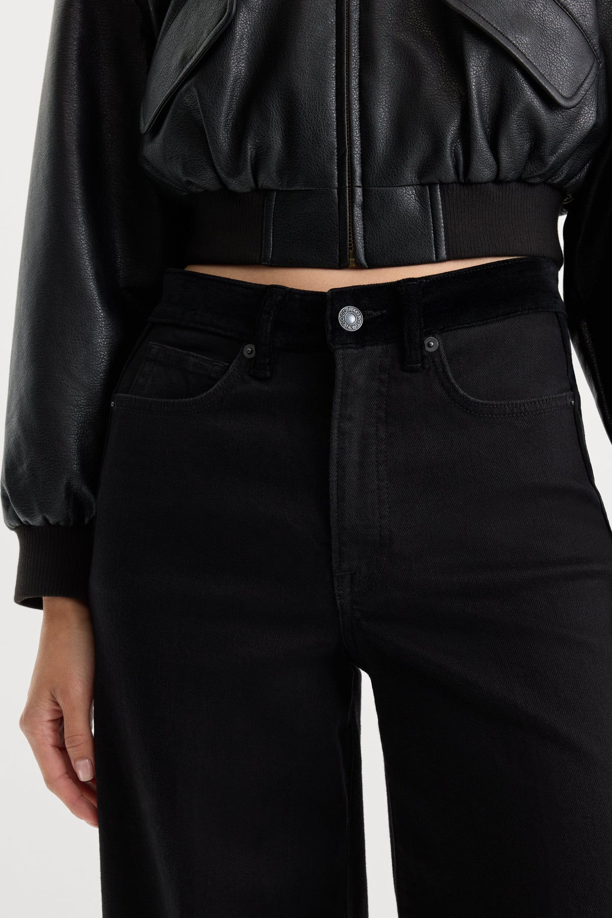 GOOD WAIST PALAZZO JEANS BLACK001