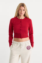 THE FINE KNIT CARDIGAN CRIMSON ROSE