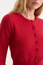 THE FINE KNIT CARDIGAN CRIMSON ROSE