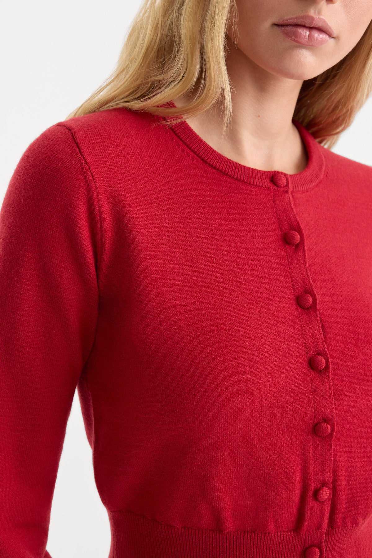 THE FINE KNIT CARDIGAN CRIMSON ROSE