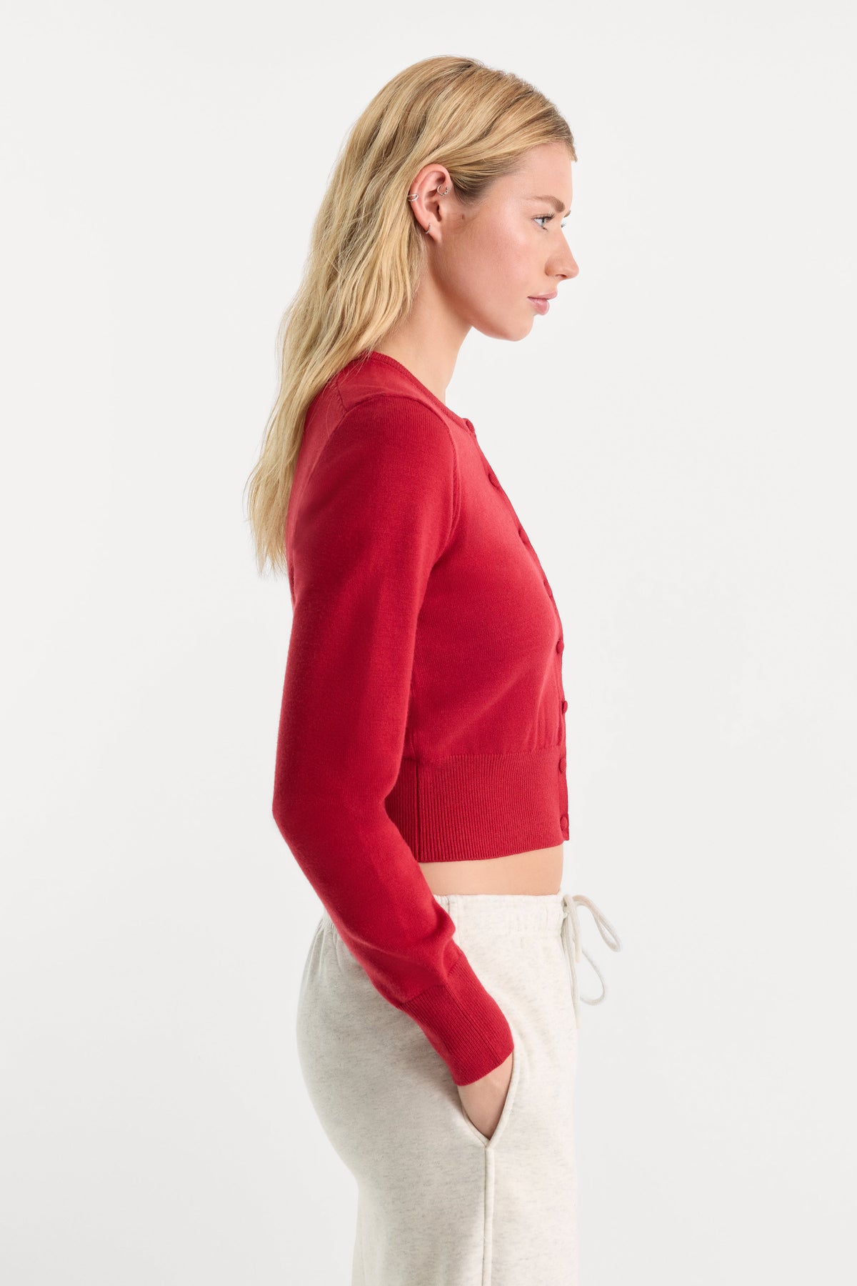 THE FINE KNIT CARDIGAN CRIMSON ROSE