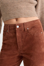 SUEDE GOOD LEGS FLARE PANT CAFE CLAY