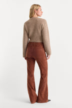 SUEDE GOOD LEGS FLARE PANT CAFE CLAY