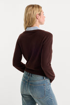 THE TWO IN ONE SWEATER MOCHA WITH SKY