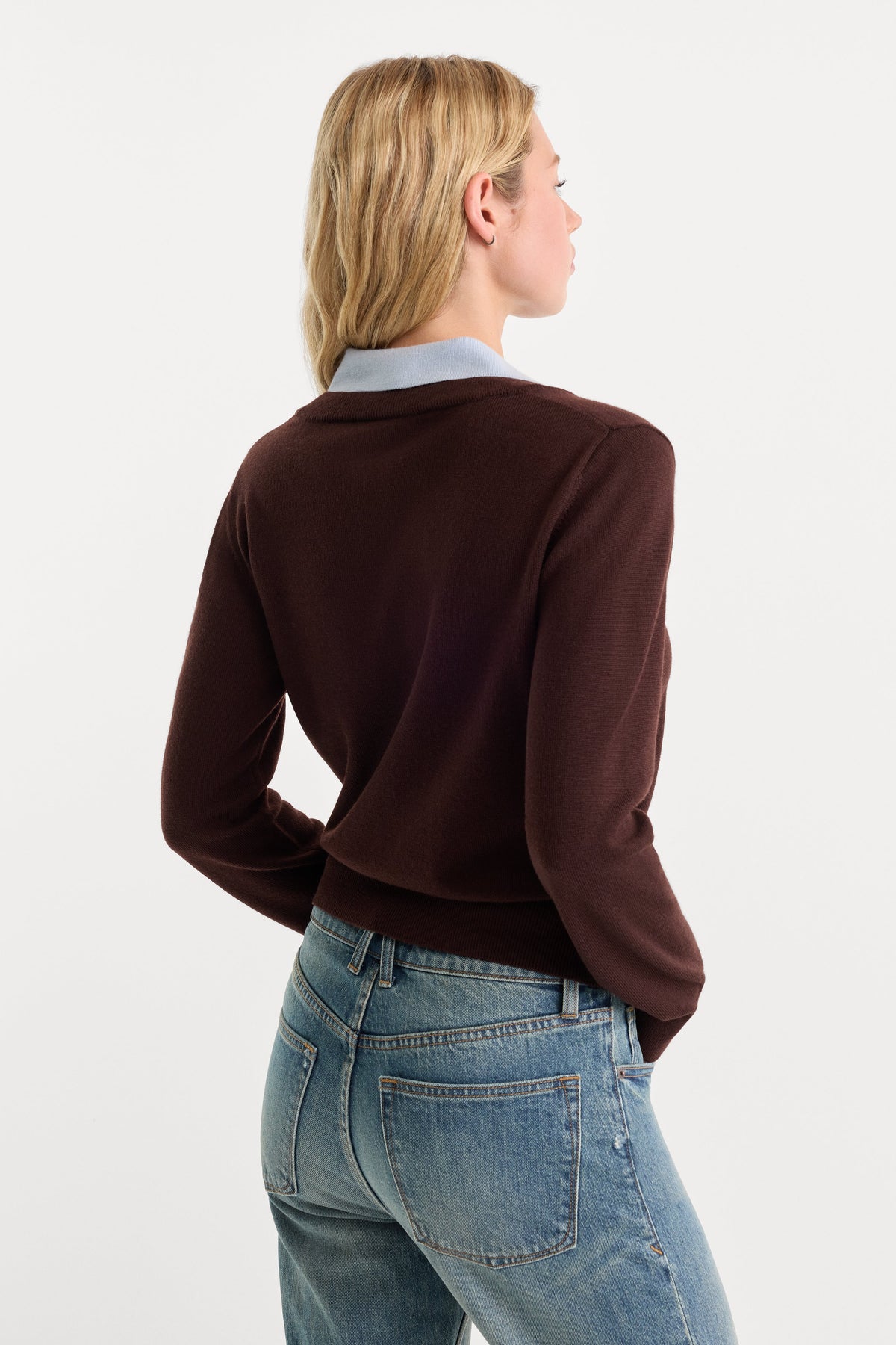 THE TWO IN ONE SWEATER MOCHA WITH SKY