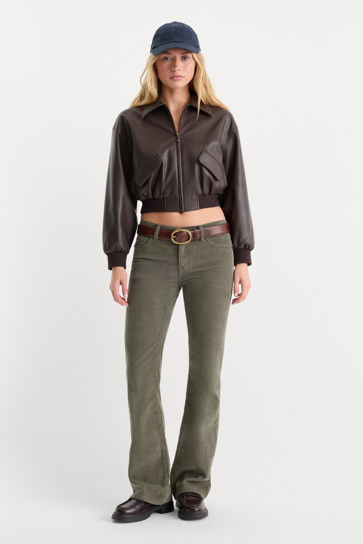 VINTAGE LOW RISE BOOTCUT CORDUROY PANT WASHED CYPRESS