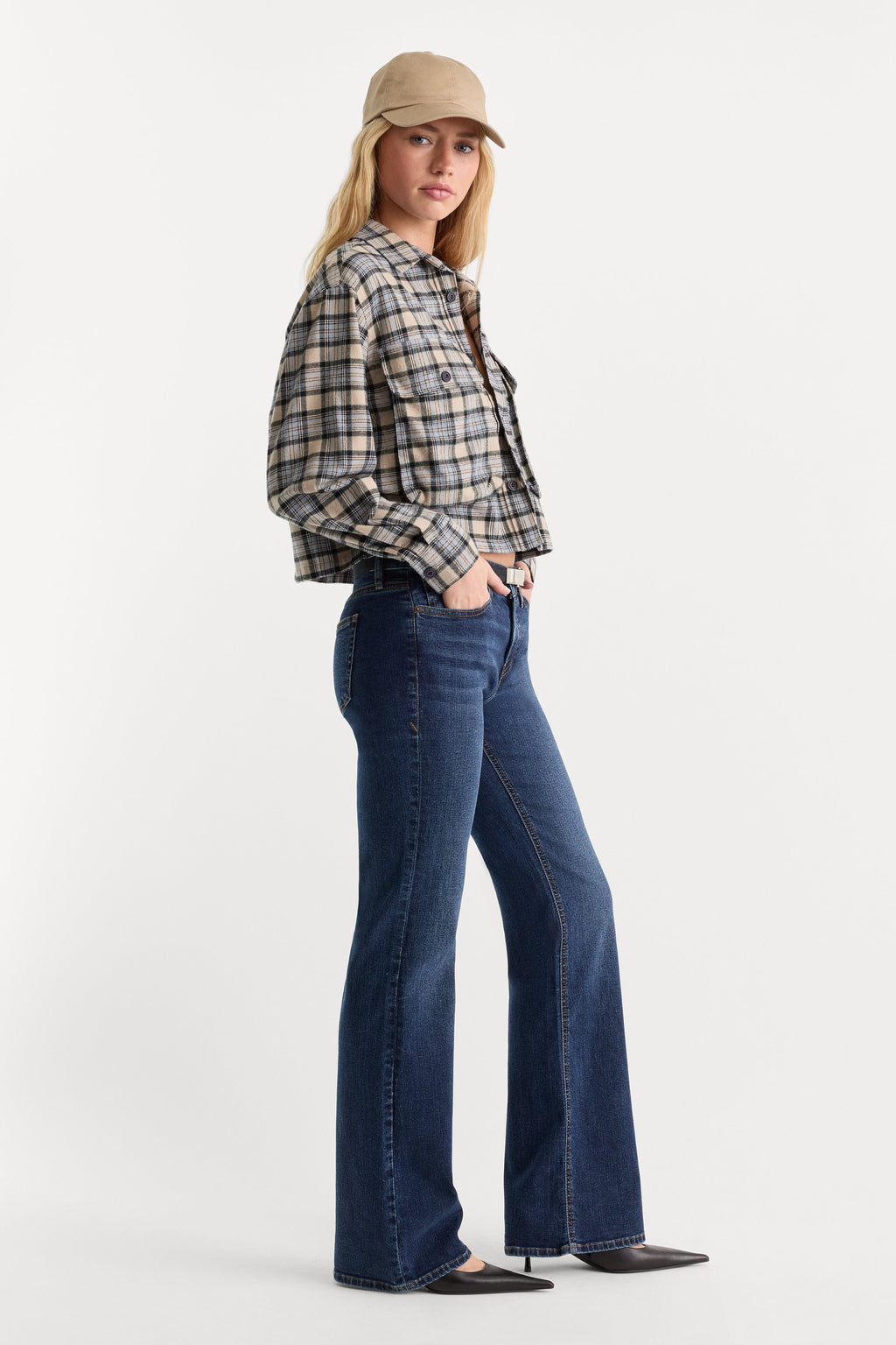 GOOD LOW RISE BOOTCUT JEANS UMBER