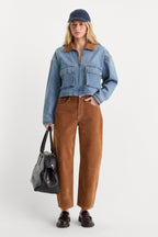THE DENIM SWING CROPPED JACKET AMBER