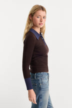 THE KNIT POLO SWEATER ESPRESSO