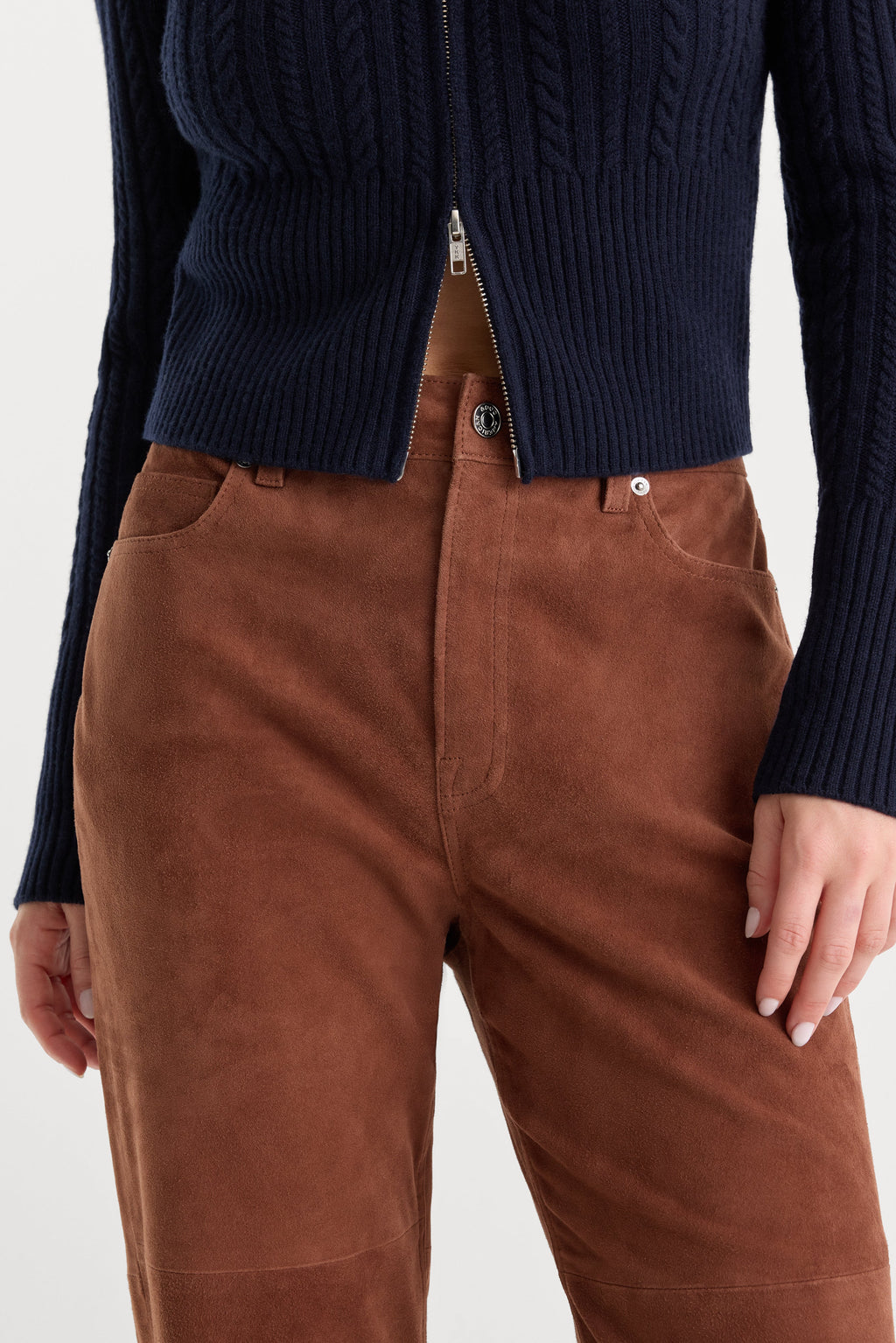 SUEDE GOOD TRUE STRAIGHT PANT CAFE CLAY