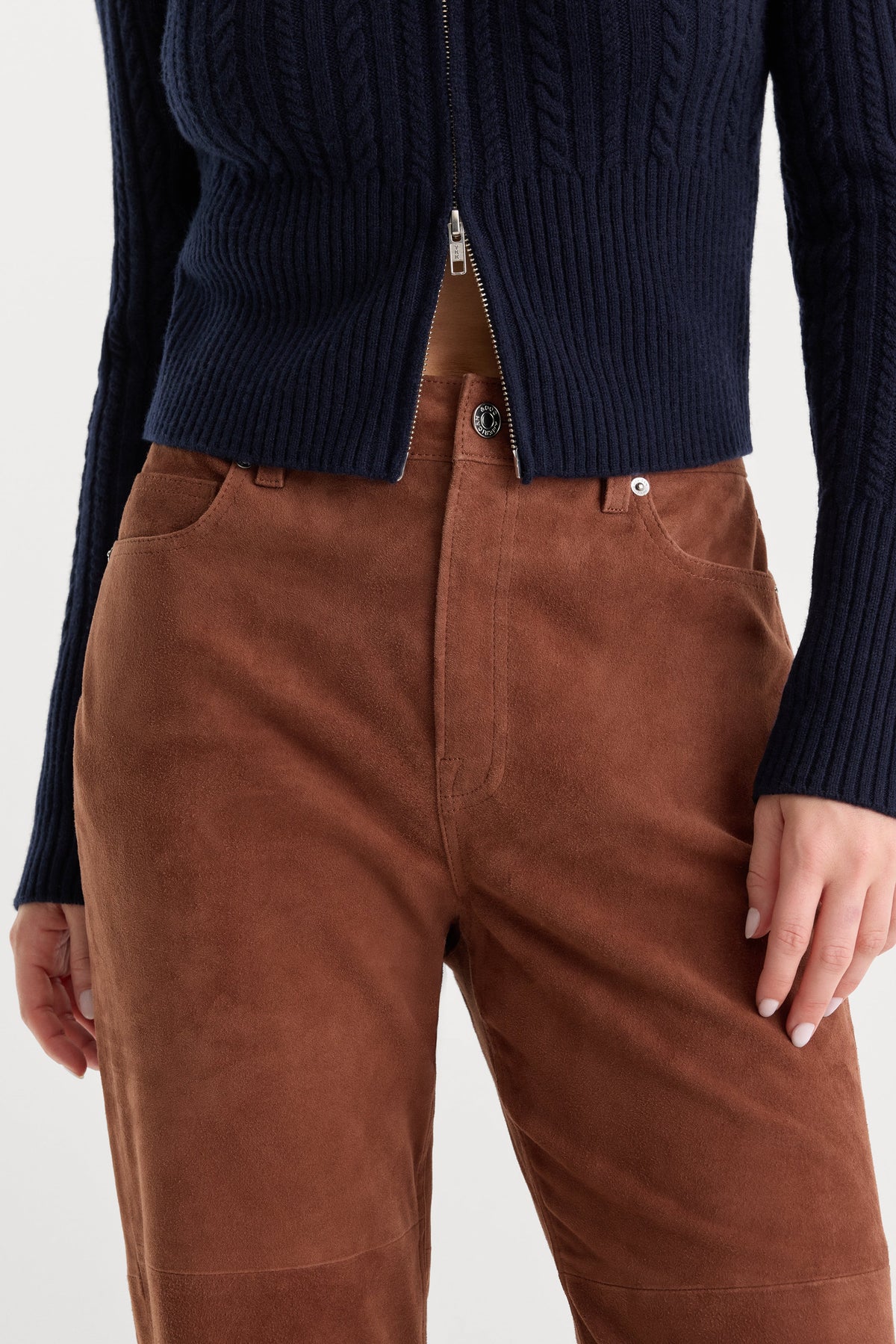 SUEDE GOOD TRUE STRAIGHT PANT CAFE CLAY