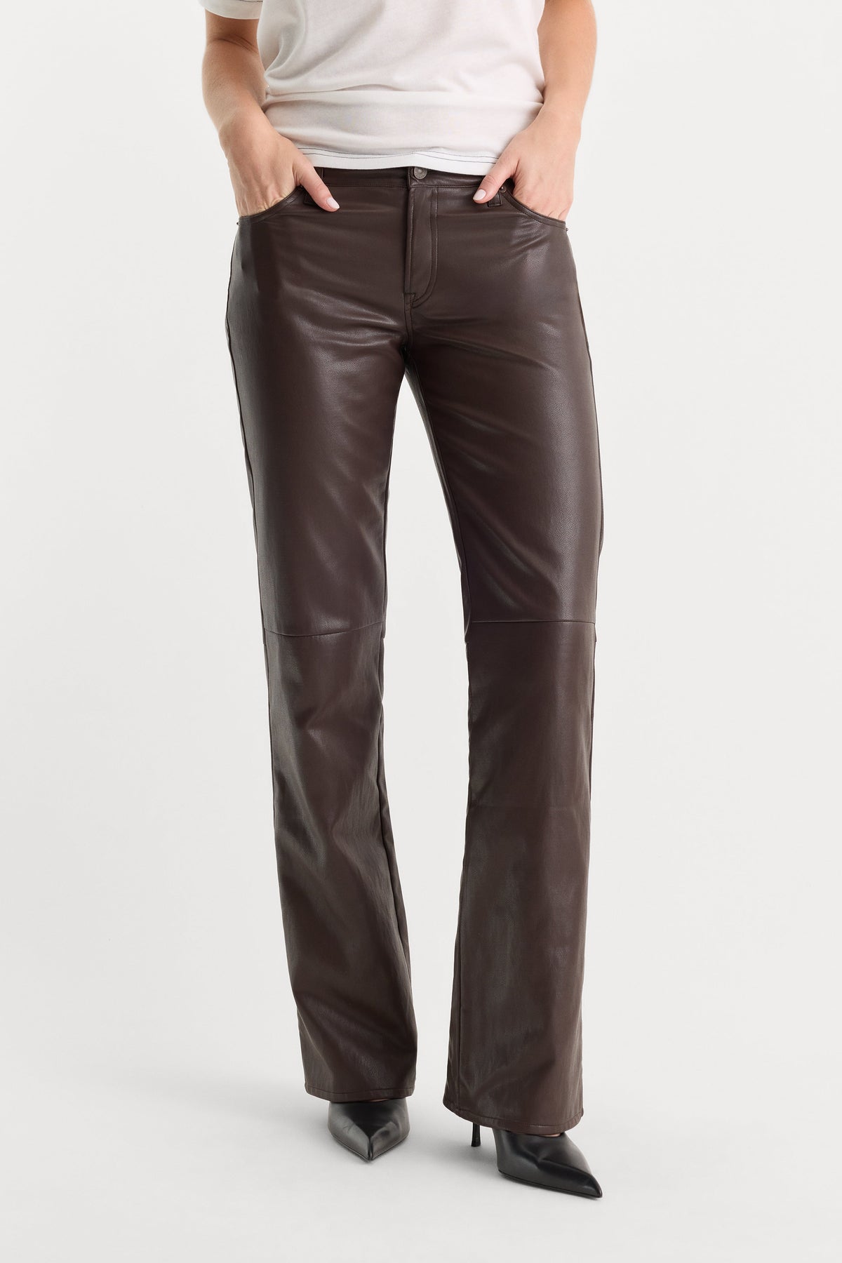 BETTER THAN LEATHER LOW RISE BOOTCUT PANT ESPRESSO