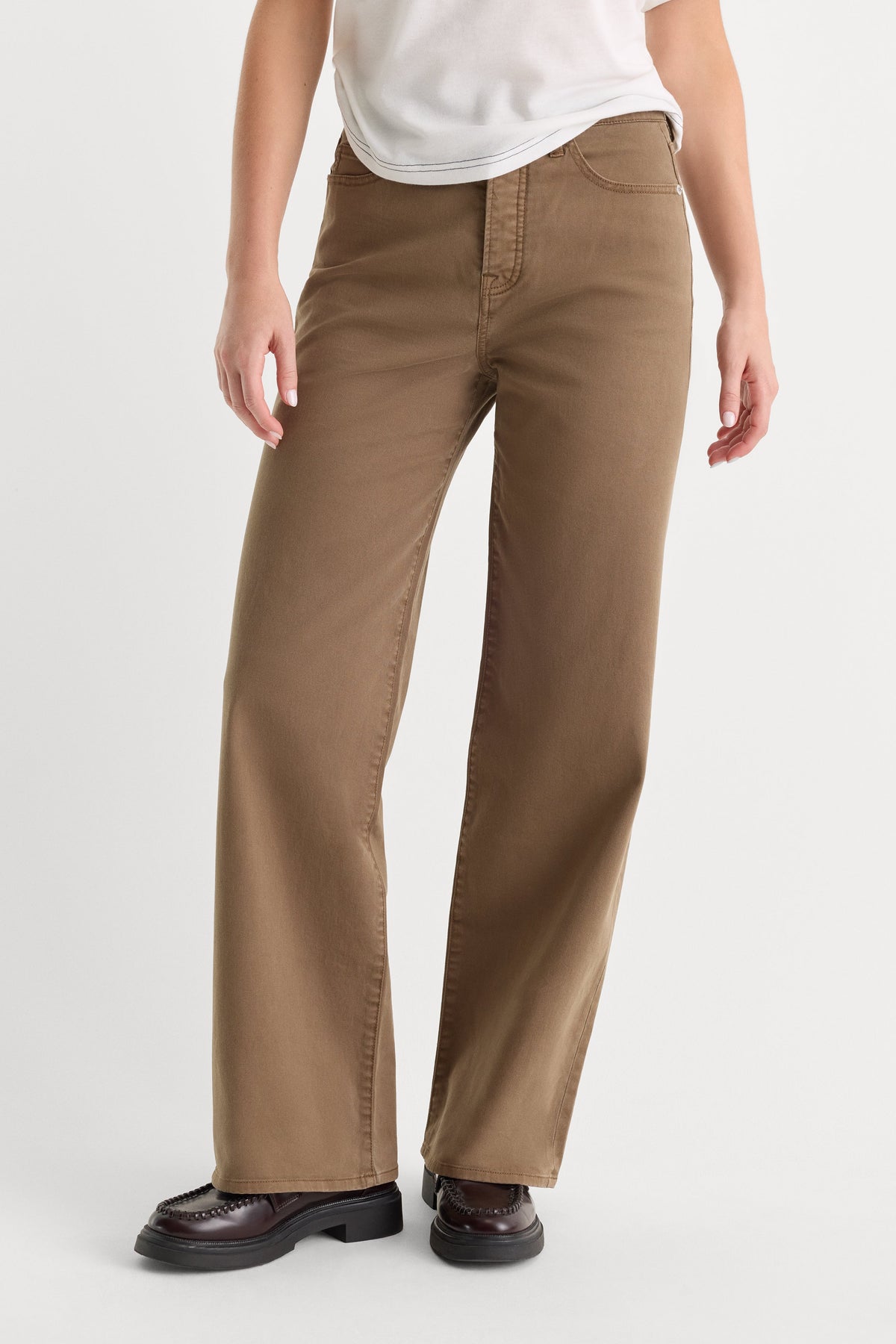 TWILL VINTAGE WIDE PANT TEA BARK