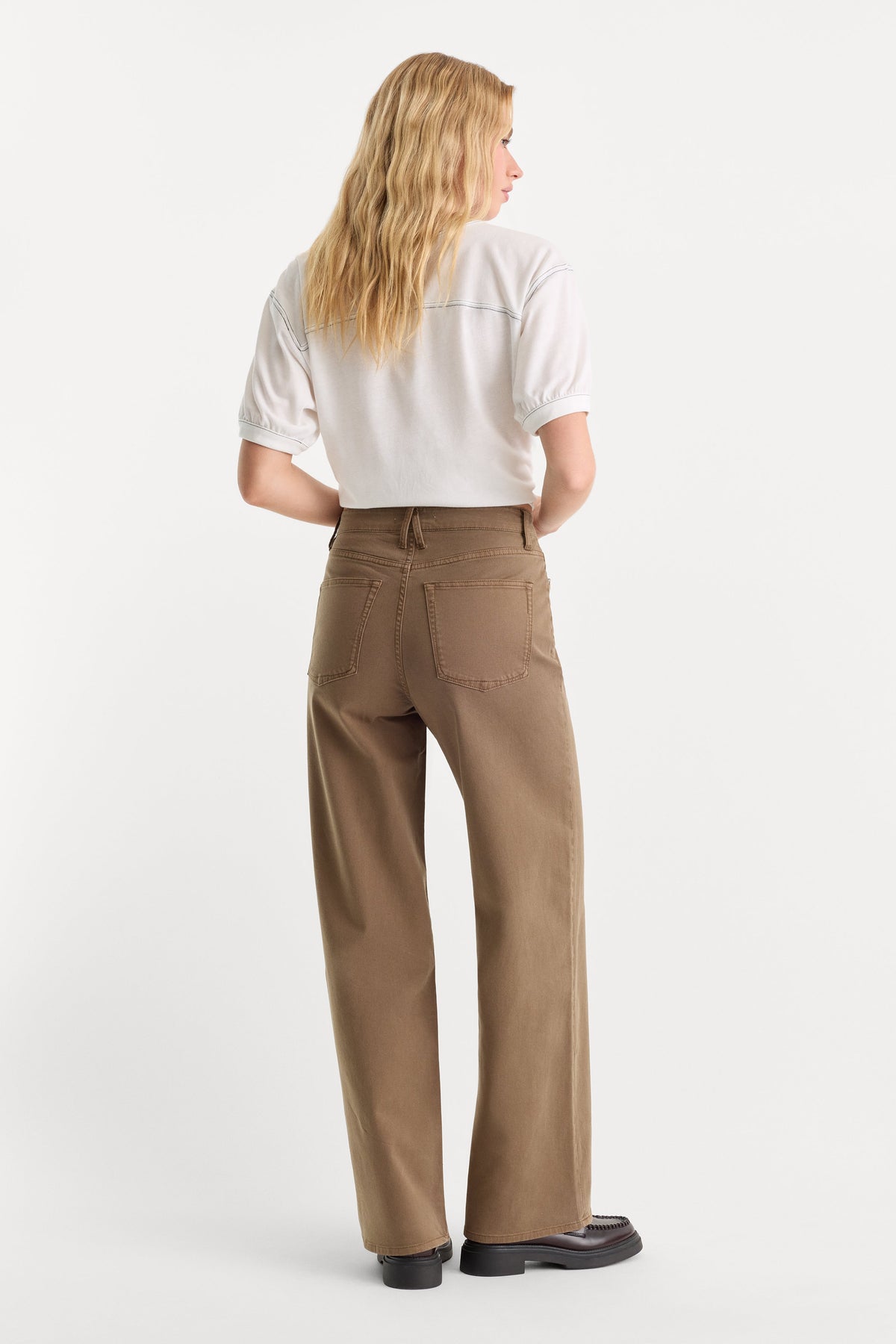 TWILL VINTAGE WIDE PANT TEA BARK
