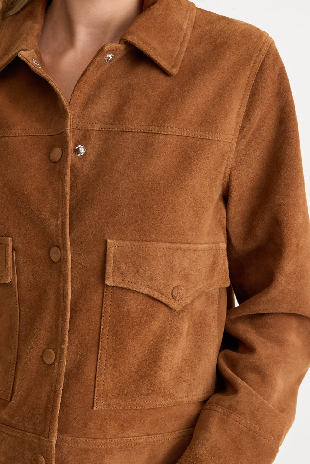 THE SUEDE BOXY JACKET CAFE CLAY