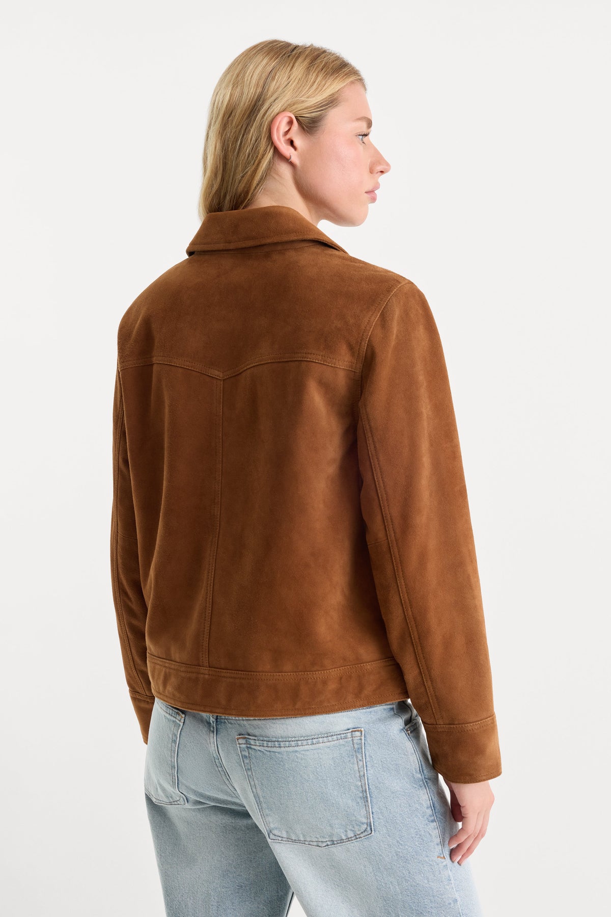 THE SUEDE BOXY JACKET CAFE CLAY