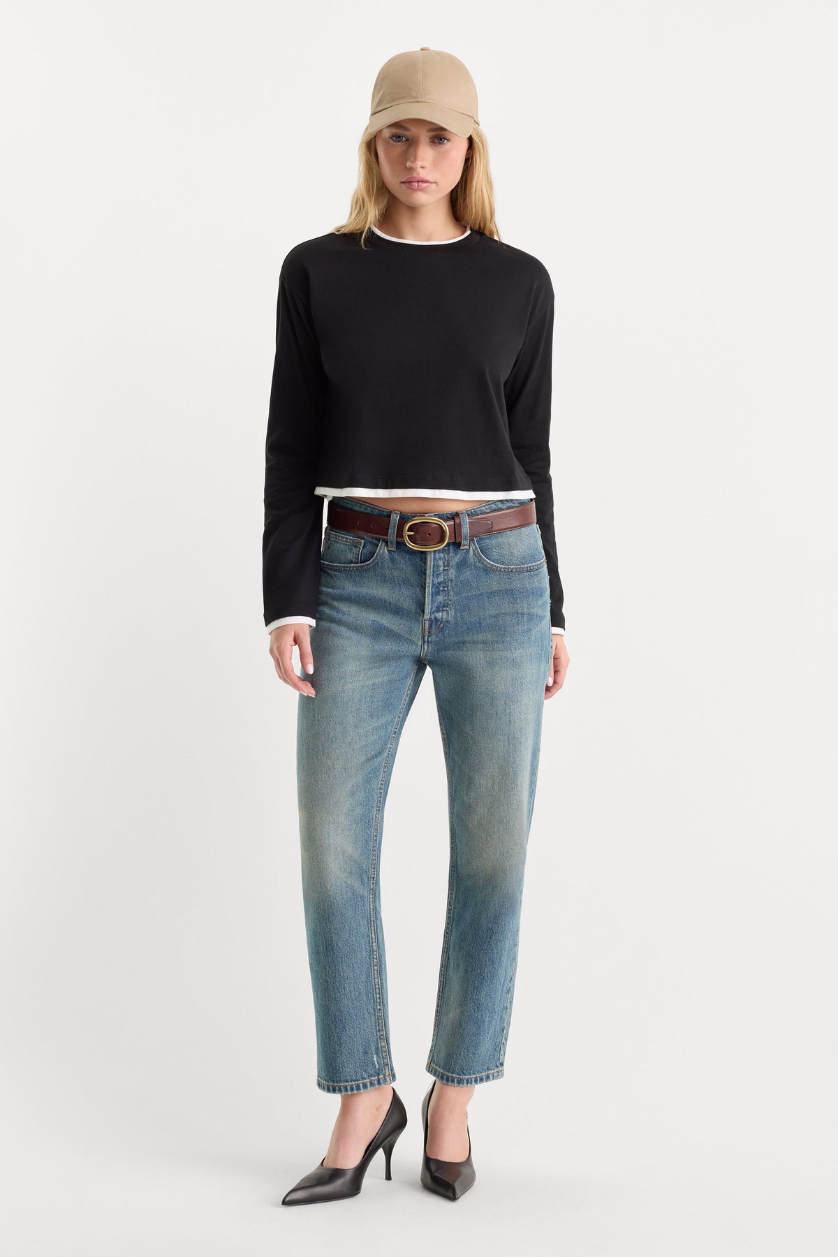 THE LONG SLEEVE LAYERED TEE BLACK