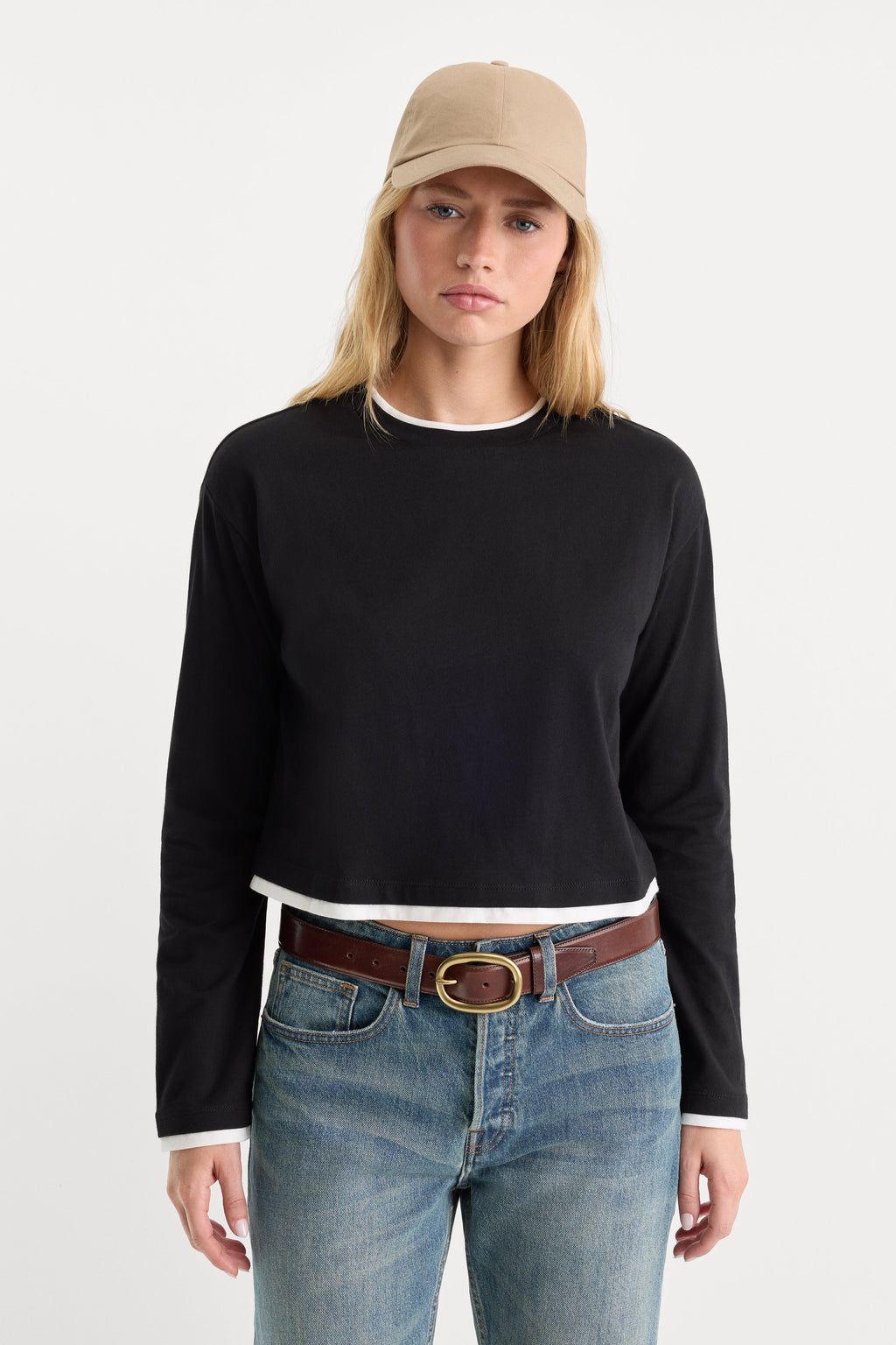 THE LONG SLEEVE LAYERED TEE BLACK