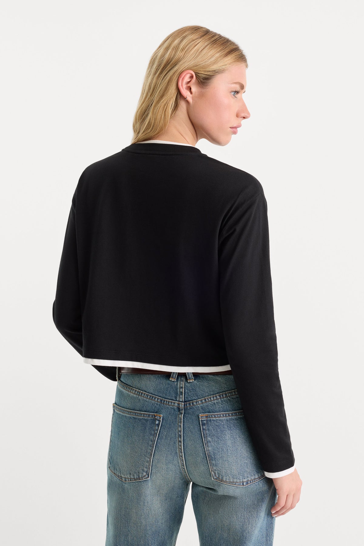 THE LONG SLEEVE LAYERED TEE BLACK