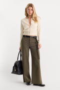 LOW SLUNG BAGGY TROUSER WASHED FATIGUE GREEN