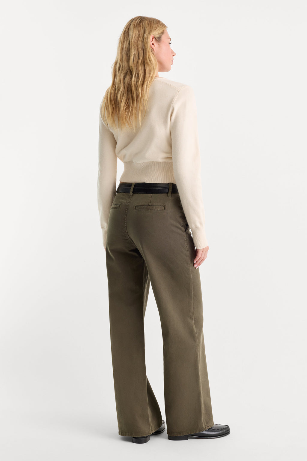 LOW SLUNG BAGGY TROUSER WASHED FATIGUE GREEN