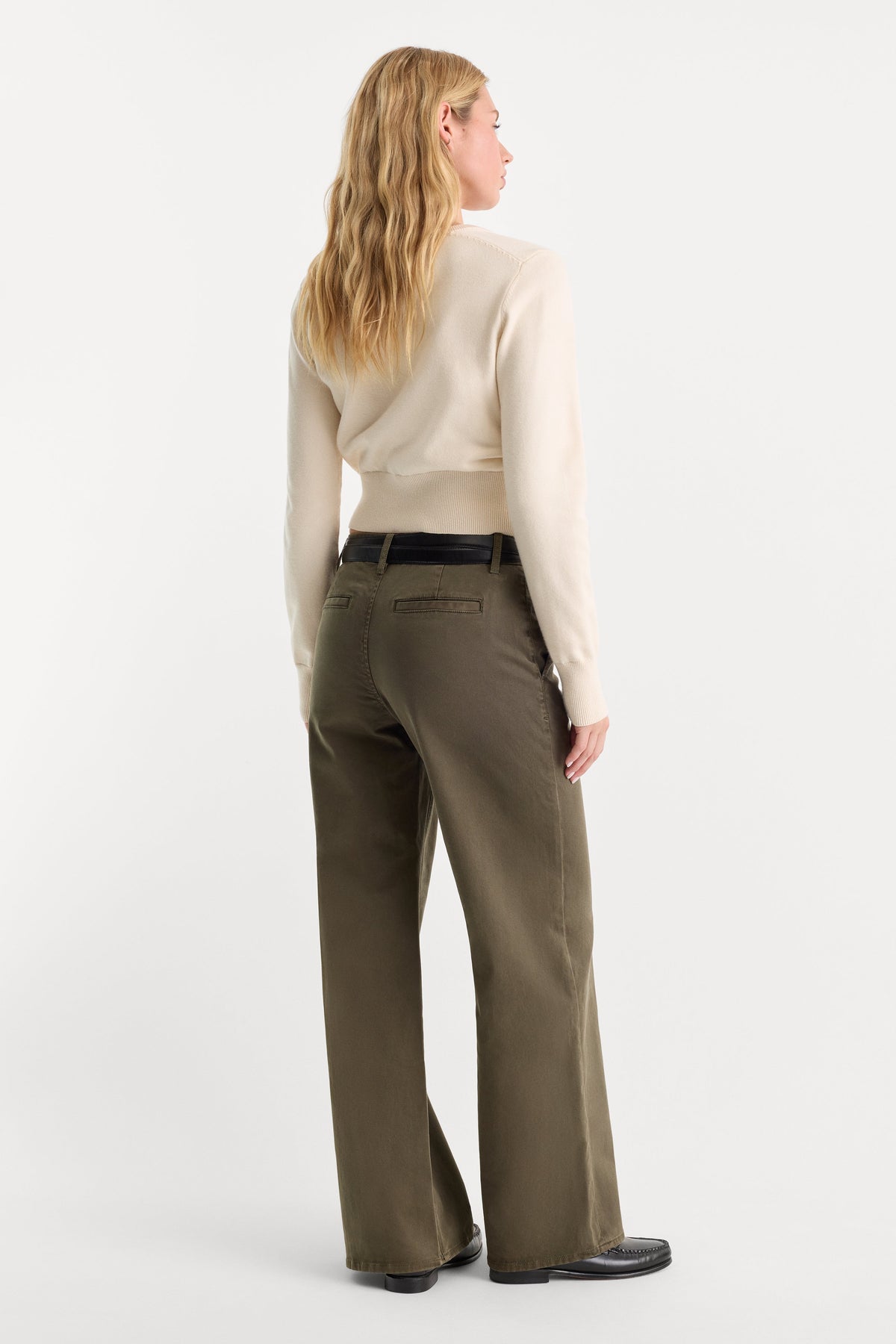 LOW SLUNG BAGGY TROUSER WASHED FATIGUE GREEN