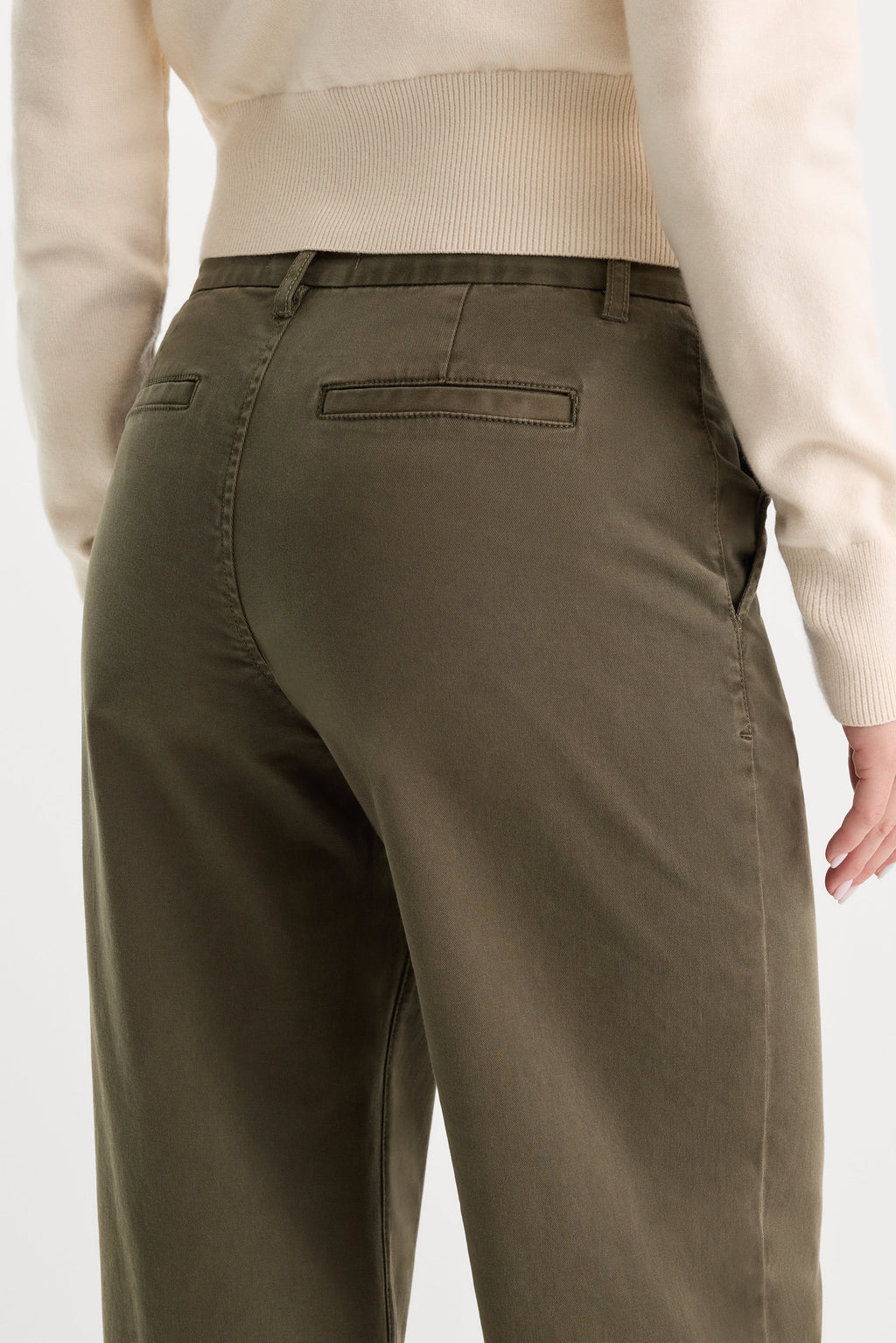 LOW SLUNG BAGGY TROUSER WASHED FATIGUE GREEN