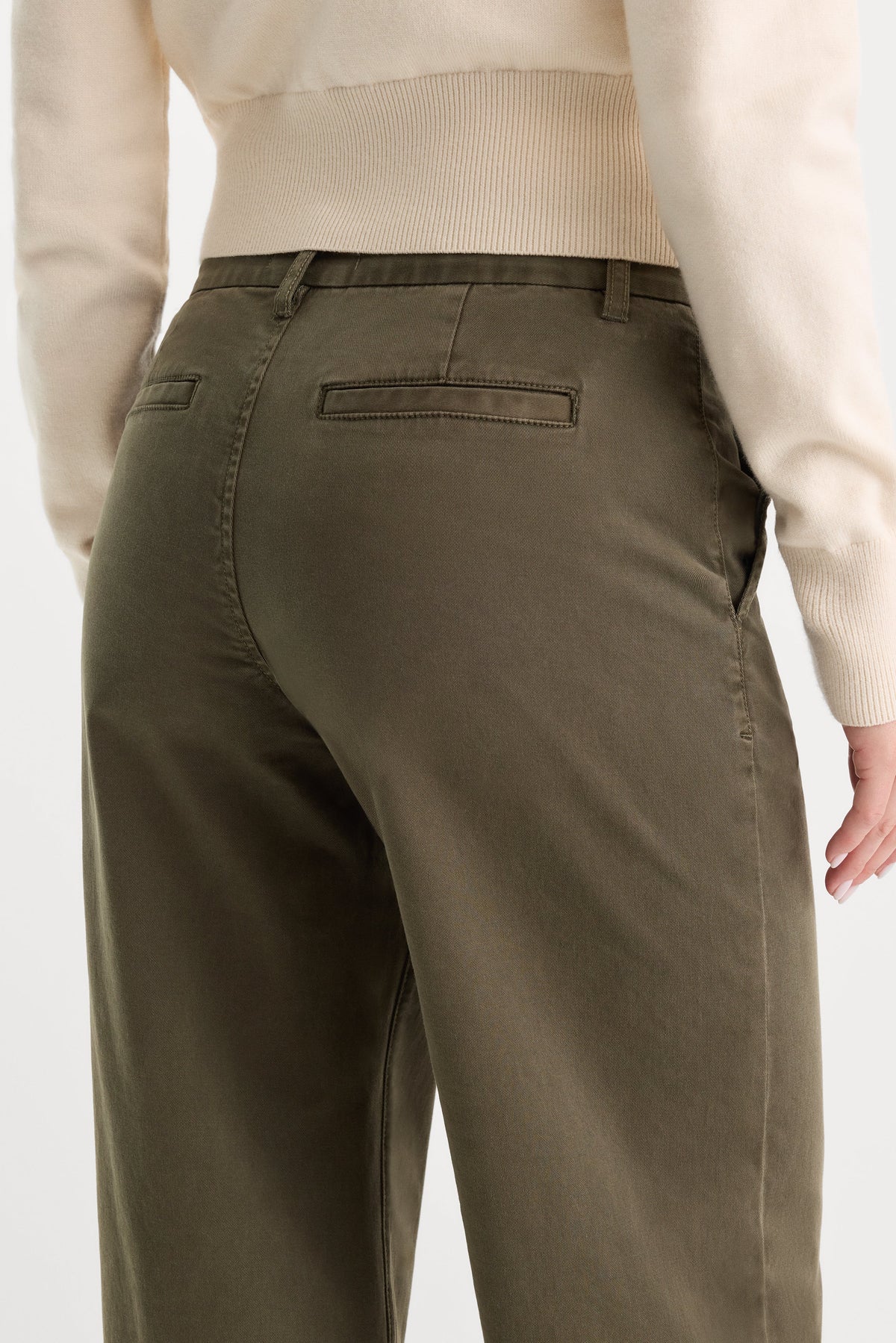 LOW SLUNG BAGGY TROUSER WASHED FATIGUE GREEN
