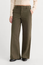 LOW SLUNG BAGGY TROUSER WASHED FATIGUE GREEN
