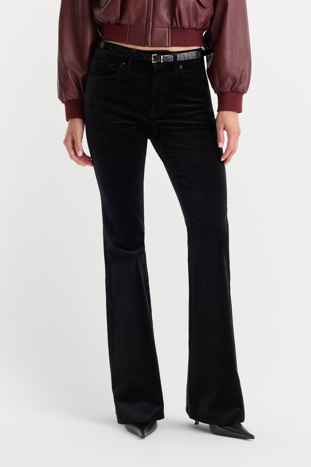 VELVET GOOD LEGS FLARE PANT BLACK