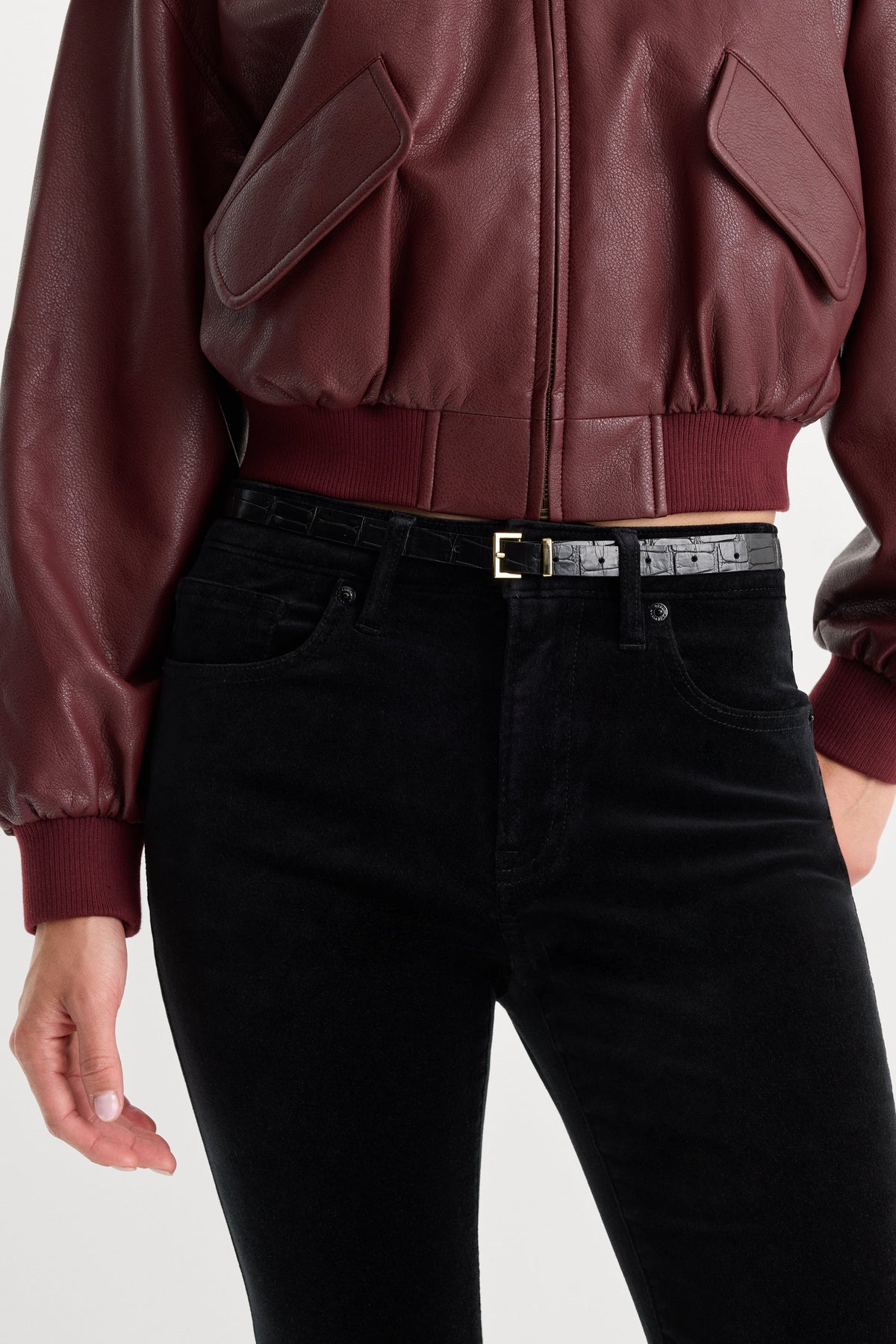VELVET GOOD LEGS FLARE PANT BLACK