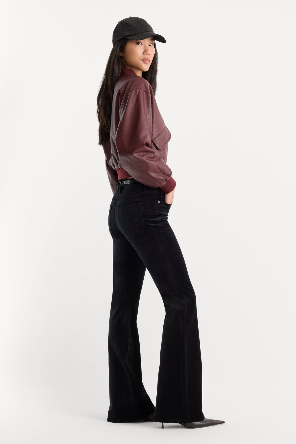 VELVET GOOD LEGS FLARE PANT BLACK