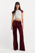 VELVET GOOD WAIST PALAZZO PANT BERRY NOIR