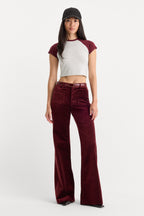 VELVET GOOD WAIST PALAZZO PANT BERRY NOIR