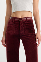 VELVET GOOD WAIST PALAZZO PANT BERRY NOIR