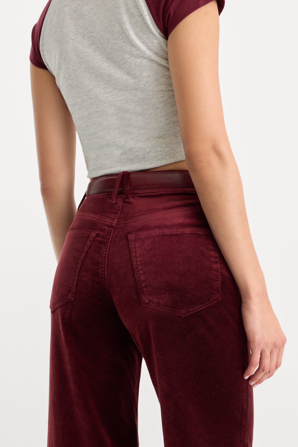 VELVET GOOD WAIST PALAZZO PANT BERRY NOIR