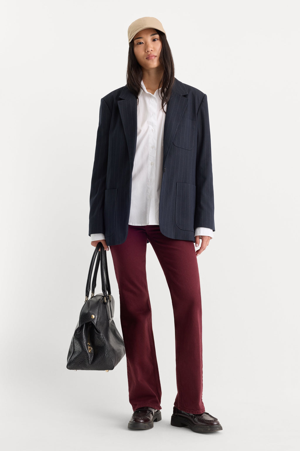VINTAGE LOW RISE BOOTCUT JEANS BERRY NOIR