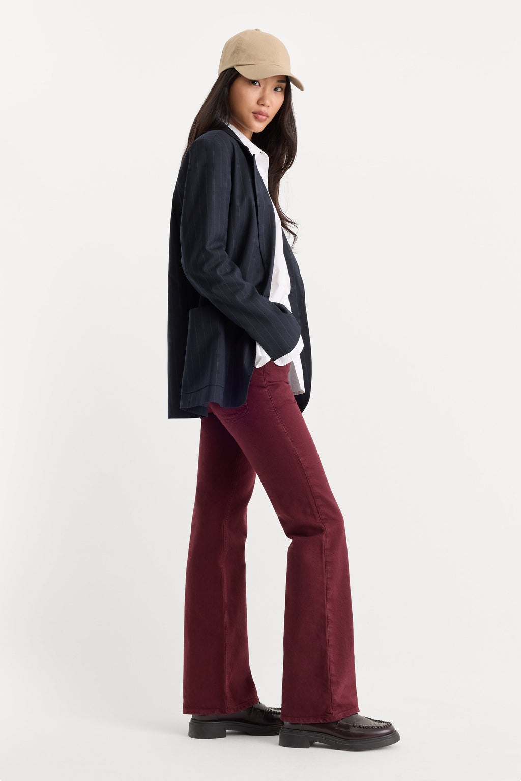 VINTAGE LOW RISE BOOTCUT JEANS BERRY NOIR