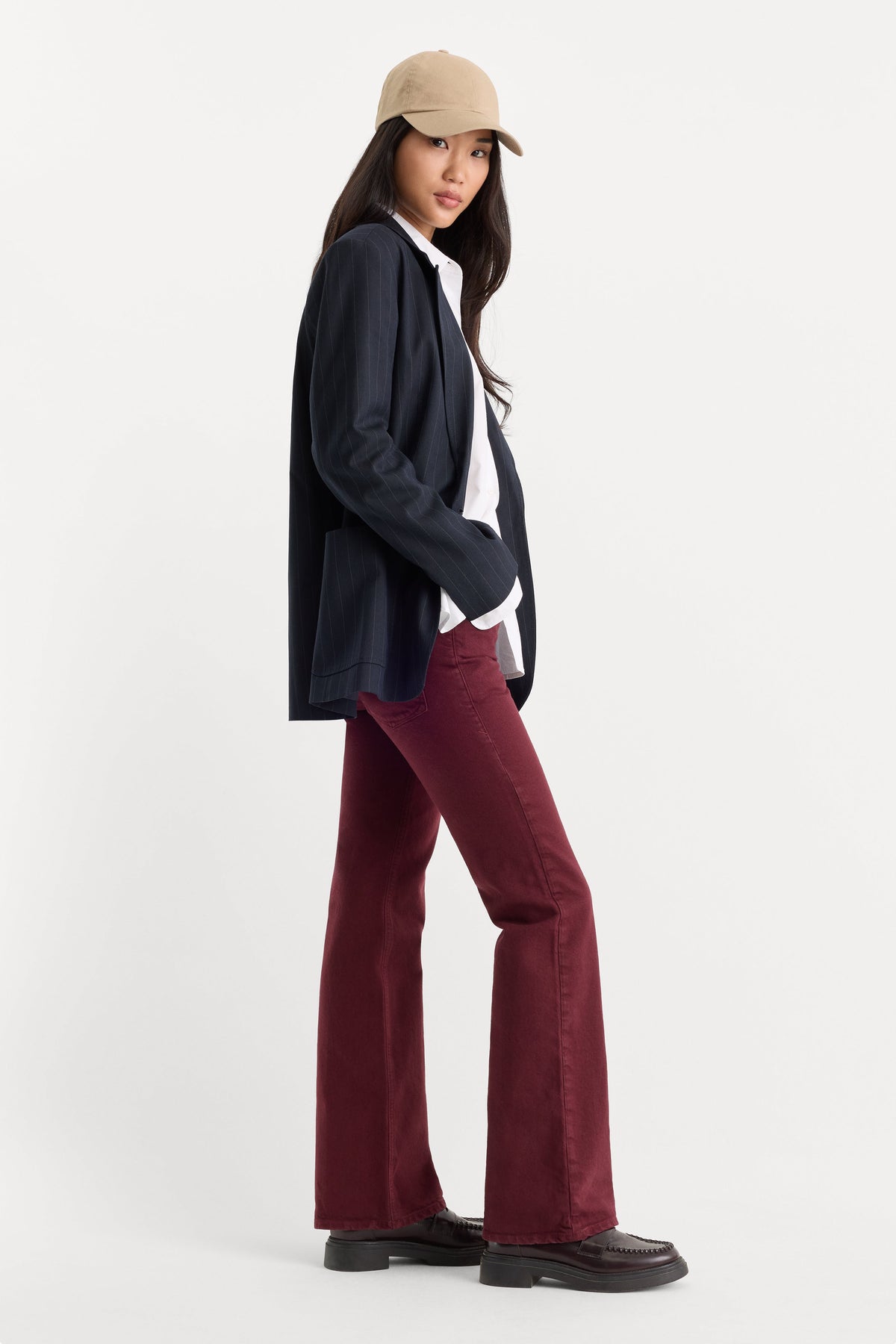 VINTAGE LOW RISE BOOTCUT JEANS BERRY NOIR