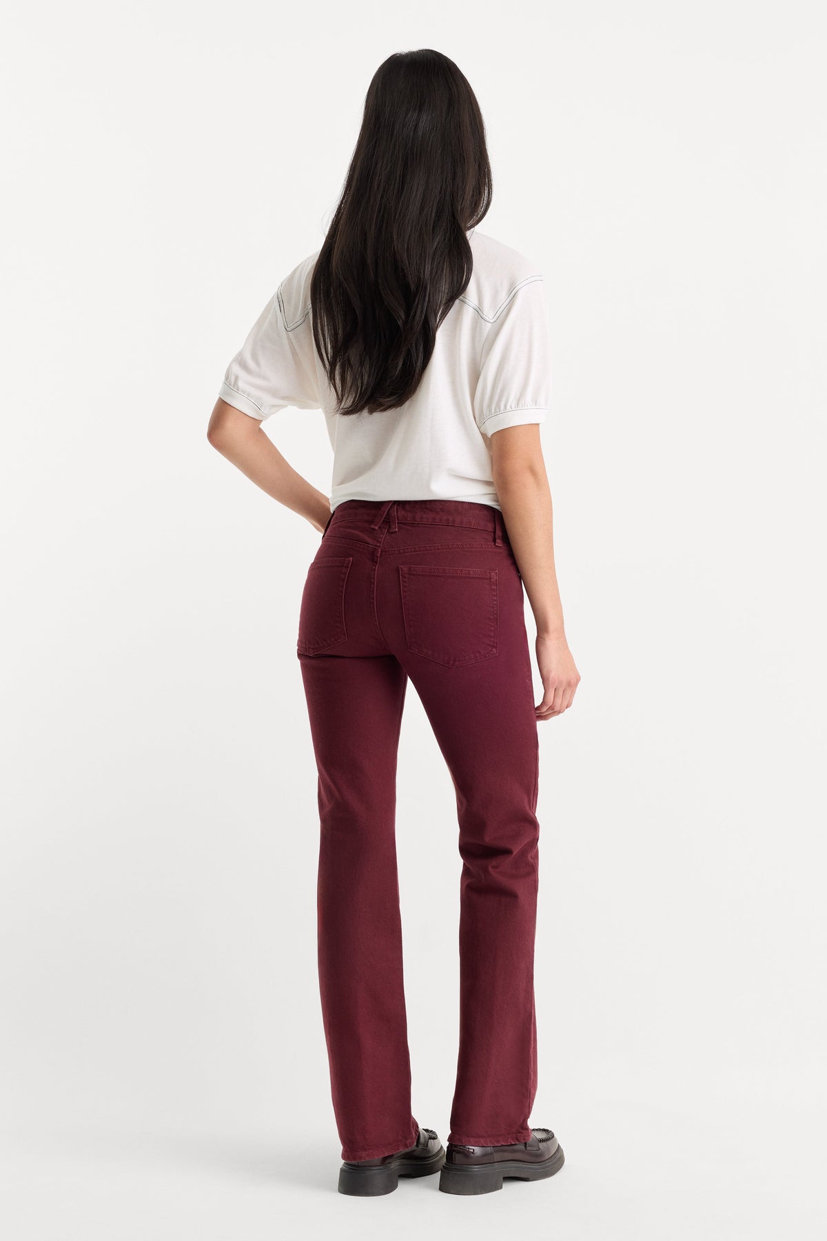 VINTAGE LOW RISE BOOTCUT JEANS BERRY NOIR