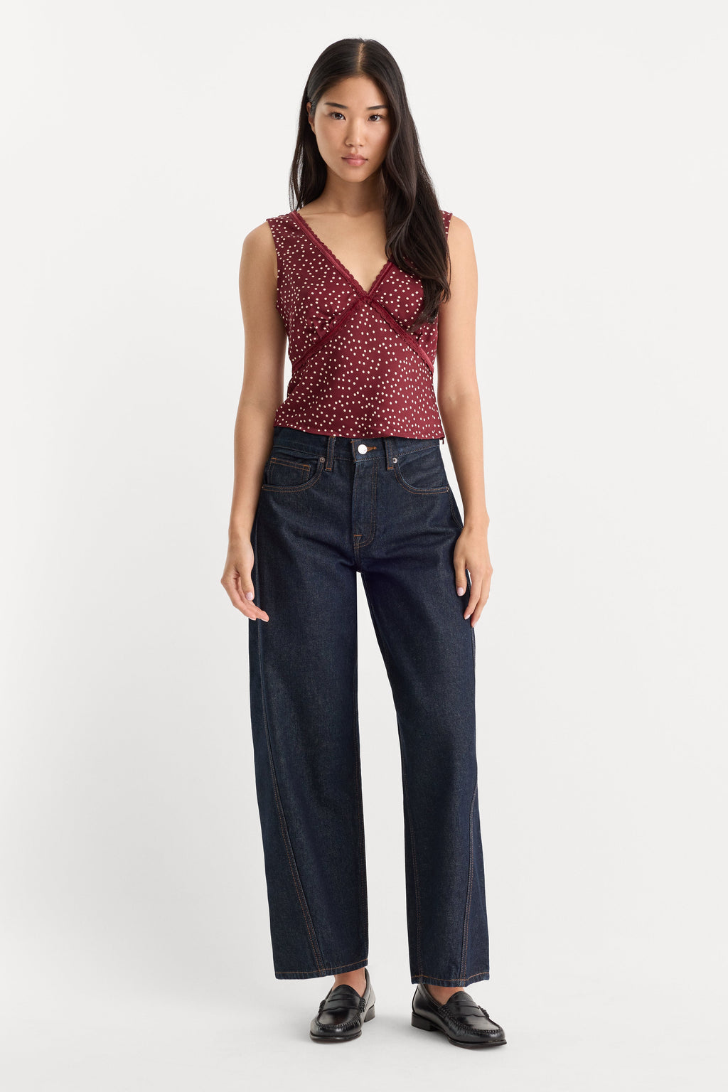 VINTAGE BARREL ANKLE JEANS RINSE