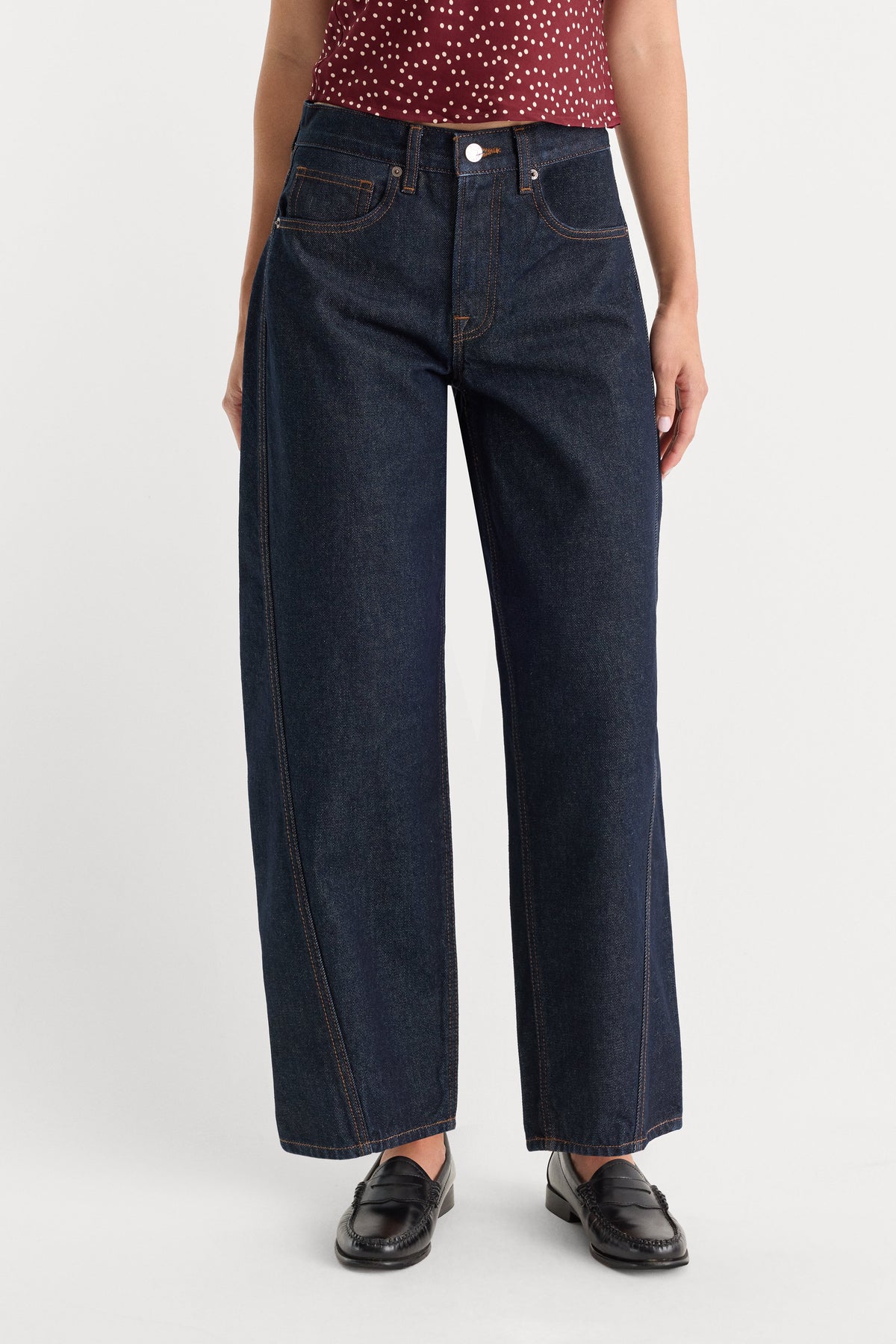 VINTAGE BARREL ANKLE JEANS RINSE
