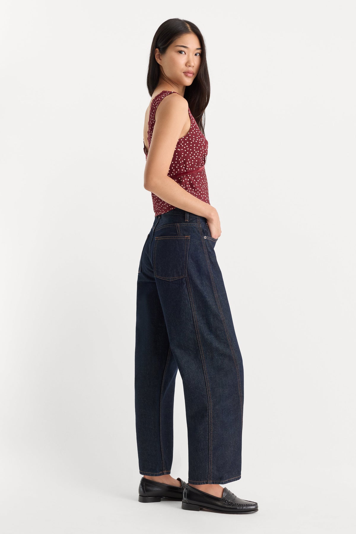 VINTAGE BARREL ANKLE JEANS RINSE