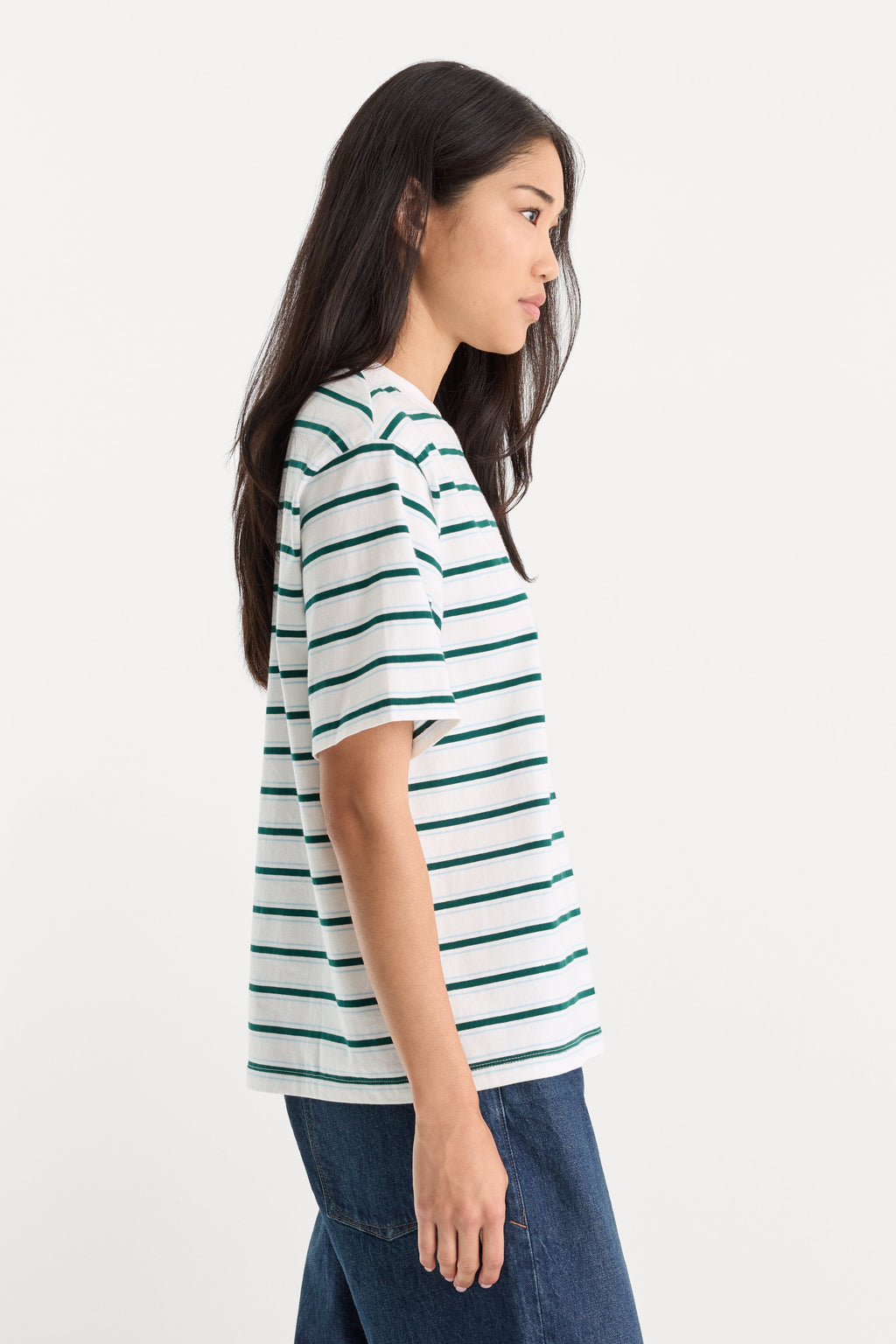 THE BODEGA TEE FOREST MULTI STRIPE
