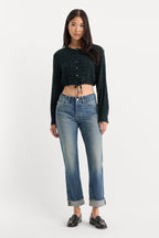 THE CRINKLE CINCHED SHIRT FOREST PLAID