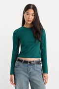 THE LONG SLEEVE BABY TEE FOREST GREEN