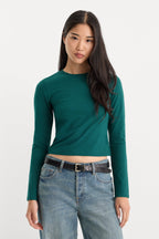 THE LONG SLEEVE BABY TEE FOREST GREEN